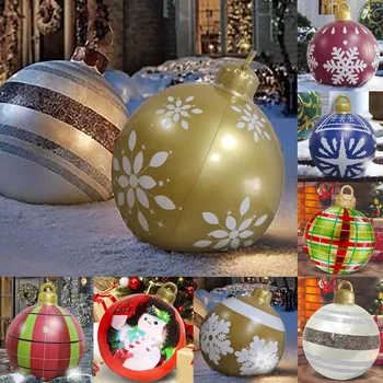 Новый Открытый Рождественский Надувной Шар из ПВХ, Большие Шары, Елочные украшения, Игрушечный мяч для наружного декора, 1шт NoëL