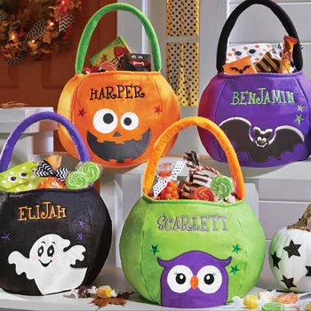 Реквизит для украшения Хэллоуина, сумка из тыквы, сумка для конфет, нетканый объемный подарочный пакет, рюкзак из тыквы, сумка-ранец