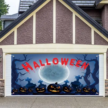 Напечатанный баннер на Хэллоуин, Украшение из ткани на фоне Карнавала на Хэллоуин, Фоновая ткань для фотографий, Наружное Подвесное украшение L5