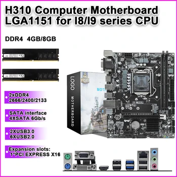Материнская плата для настольных компьютеров H310 с портами VGA/HDMI/DVI LGA1151 Micro-ATX DDR4 Материнская плата 100M Сетевая SATA USB3.0
