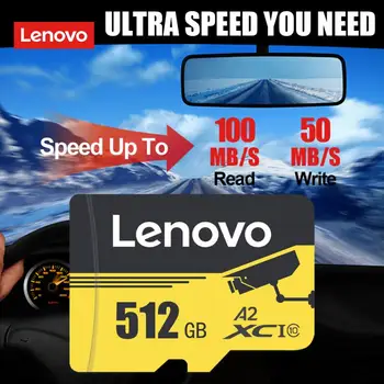 Карта памяти Lenovo SD 256GB Micro TF /SD Card 1TB 2TB Class 10 Высокоскоростная Флэш-карта A2 TF Card 32GB 64GB Флэш-Карта Для Камеры 4K