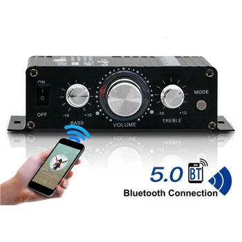 Усилитель Bluetooth для динамиков с фиксированным сопротивлением Портативный мини-аудиоусилитель 20 Вт + 20 Вт для настенных динамиков
