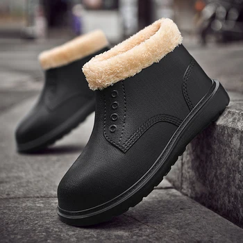 Мужские ботинки 2023 Зимняя обувь Для мужчин, водонепроницаемые зимние ботинки, Зимние ботильоны Botas Hombre, Теплые меховые ботильоны, Мужская рабочая обувь, Обувь