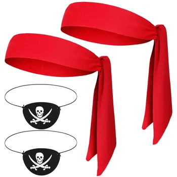 Реквизит для костюмированной вечеринки Pirate Captain Пиратская шляпа Повязки на глаза Флаг Воздушный шар для Хэллоуина Детский День рождения Принадлежности для декора