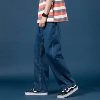 Новые модные мужские прямые брюки свободного кроя 2023 года, модные широкие брюки корейского дизайна