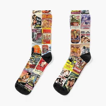 Носки с постерами фильмов Хамфри Богарта, мужские футбольные носки, мужские зимние термоноски