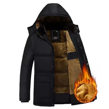 Парка Мужские пальто 2023 Зимняя куртка Мужская Утепленная Водонепроницаемая верхняя одежда с капюшоном Теплое пальто Повседневные мужские куртки Пальто с меховой подкладкой