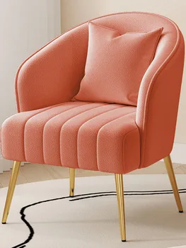 Скандинавская мебель, Кресло, диван из розового овечьего флиса, Роскошные Кресла для гостиной, Туалетный столик для спальни, Стулья для макияжа, Табурет