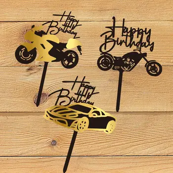 Мотоцикл, Топпер для торта на День рождения, автомобиль, Топперы для торта своими руками, Мальчики, мужчины, С Днем рождения, Свадебный Десертный декор