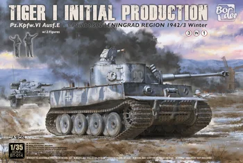 ПОГРАНИЧНЫЙ Танк BT-014 1/35 Tiger Начальной Версии 3в1 с Солдатским Стволом Модельного Комплекта для Военной Модели DIY