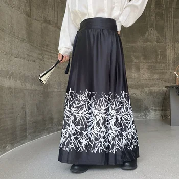 Новая юбка SYUHGFA с рисунком лошадиной морды в китайском стиле, Плиссированная трендовая мужская одежда, уличная одежда, Свободная юбка Elgance, Брюки