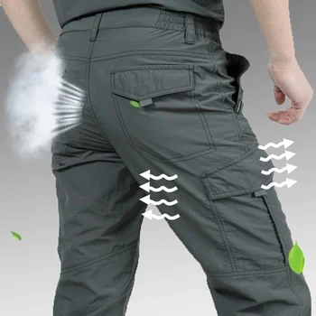 Армейские Военно-тактические брюки-карго Мужские Водонепроницаемые Быстросохнущие Дышащие Легкие Длинные брюки Мужские Повседневные Тонкие