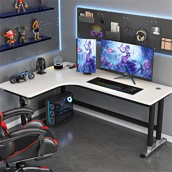 Современный угловой игровой стол L-образной формы Настольный Компьютерный стол Стол для офиса Двойной компьютерный стол для домашнего офиса Рабочий стол