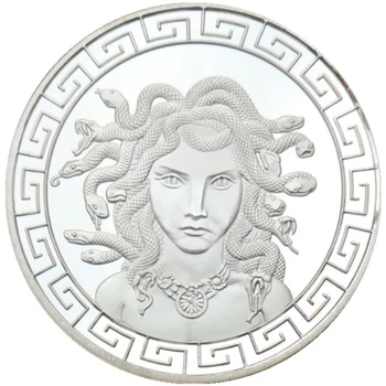 Греческая мифология Медуза креативные посеребренные монеты для коллекционирования Challenge Coin отличные подарочные монеты-реплики памятных монет