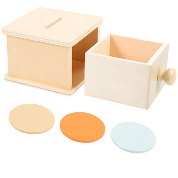 Коробка для монет Детский контейнер для обучения малышей Развивающая игрушка для восприятия цвета Деревянный ребенок