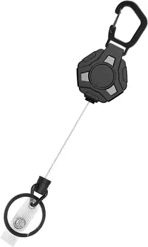 Выдвижной ремешок для брелка - многоугольный держатель для ключей, сверхмощный карабин для бейджа, катушка для удостоверения личности для пеших прогулок