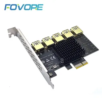 PCIE 1-5 Riser Adapter PCIE X1 к USB 3.0 Multiplier PCI Express Riser Card Для Видеокарты Bitcoin Miner Mining Add On Card