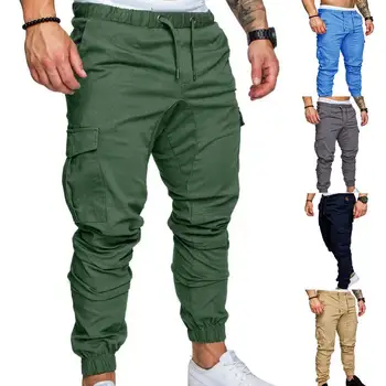 50% HOT2022 Новые мужские повседневные штаны для бега трусцой, однотонные брюки с карманами, Спортивные брюки, мужские брюки, уличные хип-хоп брюки для бега трусцой Halen