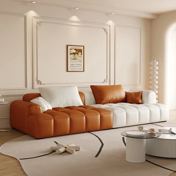 Современный салонный диван-пуф Lazy Секционный Роскошный Кожаный диван для гостиной Офисное кресло Fauteuil Салон Садовой мебели