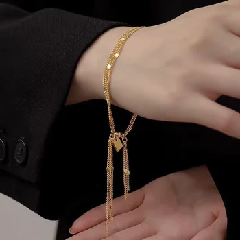 Новый модный набор очаровательных браслетов-цепочек с кисточками, Эффектные многослойные браслеты с подвесками для женщин, ювелирные изделия для девочек в стиле панк, подарок для вечеринки