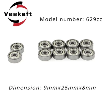 Высокоточные радиальные шарикоподшипники Veehaft 629zz 10шт.  9 мм x 26 мм x 8 мм Подходят для небольших машин.