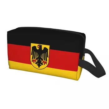 Женская косметичка с флагом Германии, Милая Немецкая патриотическая косметичка Большой емкости, Косметички для хранения косметики, туалетные сумки