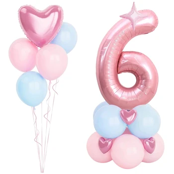 40-дюймовый забавный воздушный шар из фольги, майлара и гелия с номером Дня Рождения Для девочек Практичные Украшения для вечеринок Женские Пастельные Свадебные Красивые