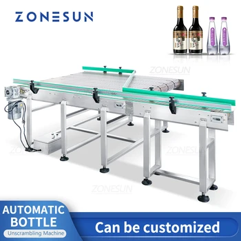 ZONESUN Изготовленный на заказ Конвейер ZS-CB190 Цепной Контейнер для бутылок, Сортирующий Материал, Транспортирующий Дескремблер, линия массового производства