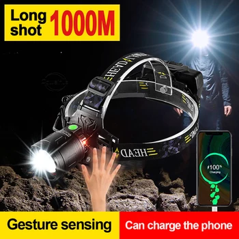Интеллектуальное зондирование, Мощная светодиодная фара с телескопическим зумом, IPX4, прочный водонепроницаемый фонарь для поисково-спасательных работ на велосипеде на открытом воздухе.