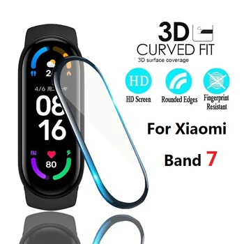 3D Защитная Пленка для Xiaomi Mi Band 7 Smart Band Мягкая Полностью Закаленная Пленка Протектор Экрана для Band 7 Аксессуары Не Закаленное Стекло