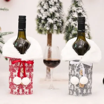 Подарок на 2022 год Новейший рождественский чехол для бутылки вина Noel Рождественские украшения для дома Navidad 2021 Декор обеденного стола
