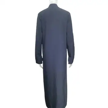 Однобортное платье Стильное женское платье Макси, элегантный однобортный дизайн с длинным рукавом и воротником-стойкой, разрезной низ на осень