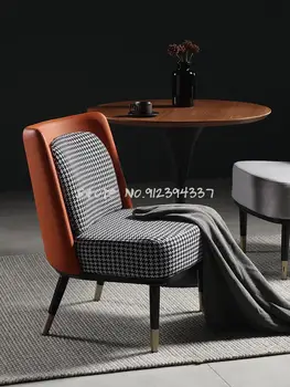 Роскошный одноместный диван Nordic Light, обеденный стул для дома, ресторана, отеля, креативное кресло для переговоров в виде собачьей клыка, простое кресло Tiger