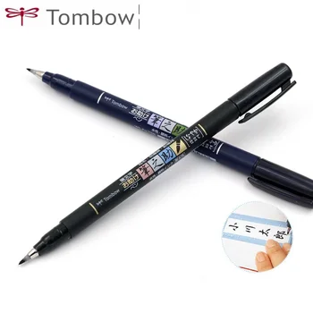 Ручка-надгробие, художественный маркер с мягким и твердым наконечником, черные чернила для каллиграфии, кисть для рисования, эскизы, ручки для надписей для школы