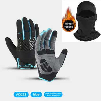 Велосипедные перчатки с полными пальцами, осенне-зимние Теплые Ветрозащитные велосипедные Мотоциклетные перчатки с сенсорным экраном, Термальные Походные Лыжные перчатки