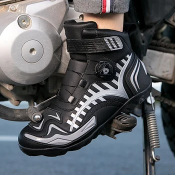 Мотоциклетные ботинки, мужские и женские ботинки для верховой езды, ботинки для мотокросса Motorbike Chopper Cruiser Touring, Дышащая мотоциклетная обувь