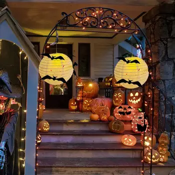 Праздничный фонарь на Хэллоуин, жуткие фонари на Хэллоуин, Летучая мышь-призрак, бумажные украшения для праздничной вечеринки в помещении на открытом воздухе.