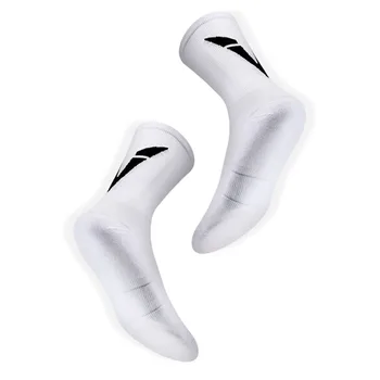 Белые простые баскетбольные носки для мужчин средней длины, дышащие компрессионные носки для велоспорта