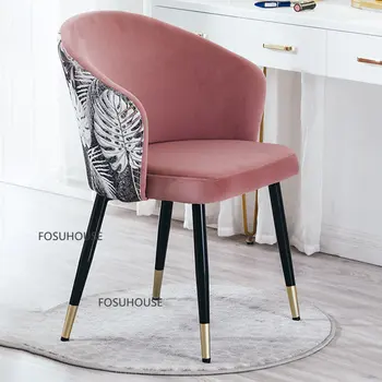 Обеденные стулья Nordic из искусственной кожи для кухонной мебели, Спинка стула для столовой, подлокотник, Креативные кресла для переговоров