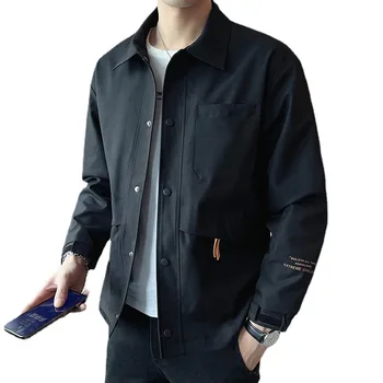 Куртки для мужчин на весну и осень, новые свободные и универсальные куртки для свободной рабочей одежды, лацканы для повседневной мужской одежды
