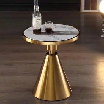 Золотой приставной столик Круглый столик в гостиной Мраморный журнальный столик Nordic журнальные столики для гостиной Роскошное креативное оформление современной мебели