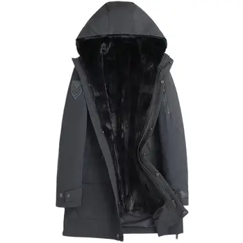 BATMO 2023 новое поступление, зимние мужские куртки с капюшоном на подкладке из натурального меха норки, теплые мужские парки, размер M-4XL AL005