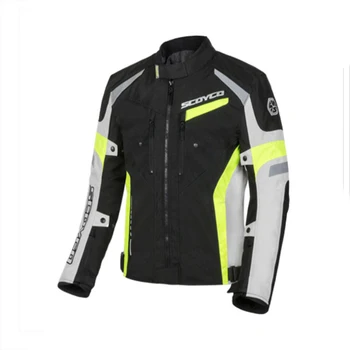 Зеленая износостойкая мотоциклетная куртка для защиты от падения, пальто для мотокросса, Светоотражающее защитное снаряжение для мотоцикла, водонепроницаемое байкерское пальто