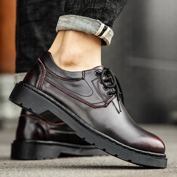 Мужская обувь Высококачественные кожаные Оксфорды, уличные рабочие ботинки роскошного бренда для мужчин, повседневная обувь итальянского дизайнера, официальная обувь