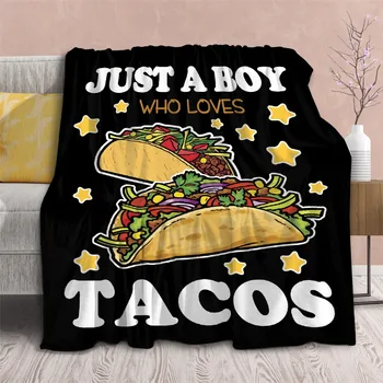 Просто мальчик, который любит фланелевые одеяла Taco, забавное тонкое одеяло с 3D-принтом, офисное одеяло для сна, детские уютные одеяла, прямая поставка