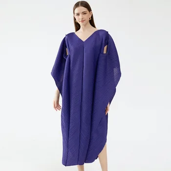 Летнее платье с чувством стиля на Ближнем Востоке 2023, однотонное платье, женское свободное длинное платье с рукавом 