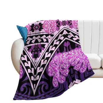 Домашнее меховое покрывало Одеяло Индивидуальное Украшение Одеяло Зимнее Теплое Легкое Одеяло для дивана-кровати с полинезийским художественным рисунком