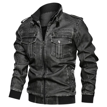 L-6XL 2023 Зимняя новая мужская кожаная куртка killer Vintage Motorcycle из искусственной кожи, модная куртка-бомбер из искусственной кожи больших размеров, мужская