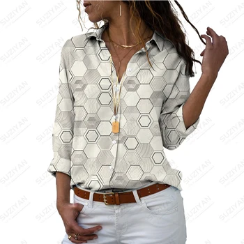 Женская весенне-осенняя высококачественная рубашка, рубашка с принтом в национальном стиле, рубашка с длинными рукавами, удобная повседневная рубашка
