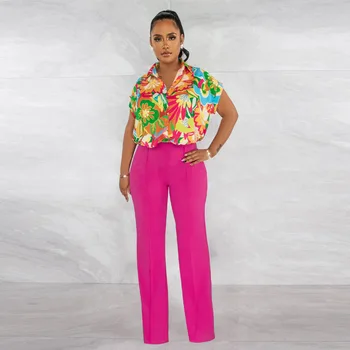 Gotoola Design Sense, Модная женская одежда для меньшинств, Оптовая продажа, Летняя Новая рубашка с принтом, брюки с прямыми штанинами, костюм для женщин